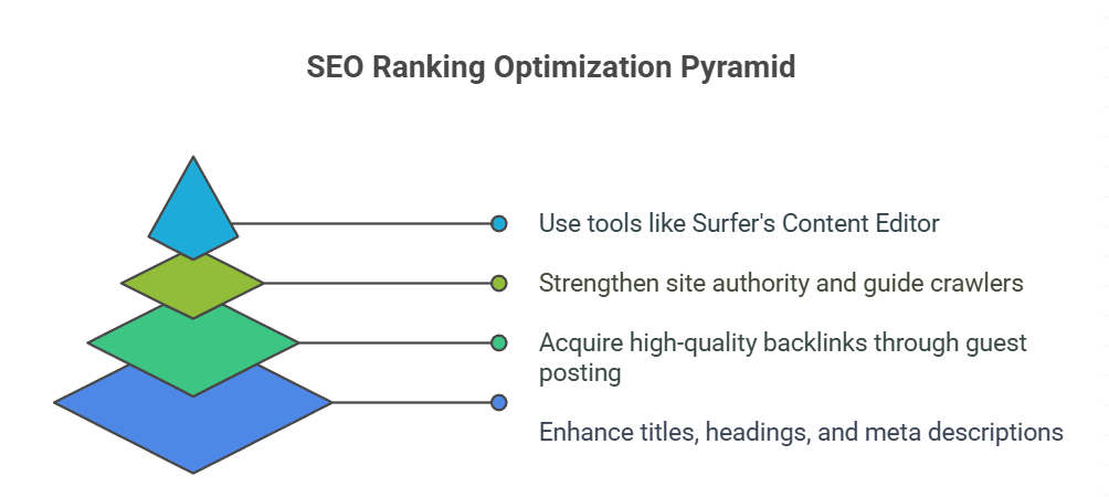 Optimize for Top SERP Rankings – Visual Depiction of SEO Techniques to Achieve Higher Positions in Google Search Results
