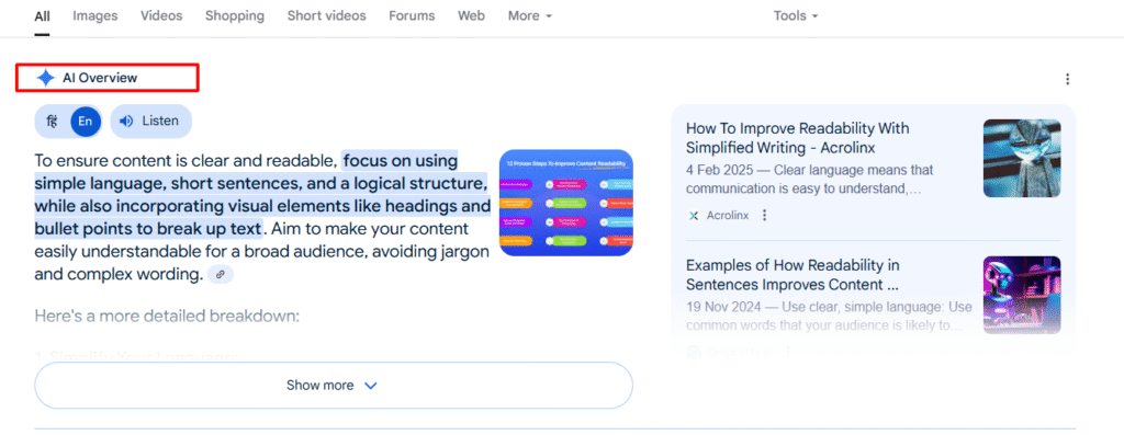 Use Clear, Readable Content